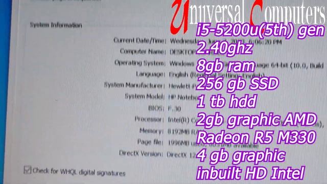 Hp Notebook 15ac123tx /I5-5th Gen/8gb ram/256gb ssd/1tb hdd/ Gaming Video edit laptop/Openbox Revie смотреть онлайн