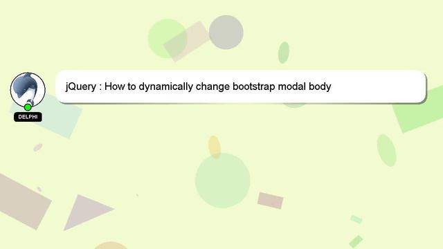 jQuery : How to dynamically change bootstrap modal body смотреть онлайн