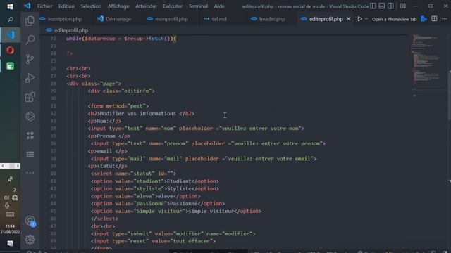Edition du profil EN PHP #part1 #php #achtac смотреть онлайн