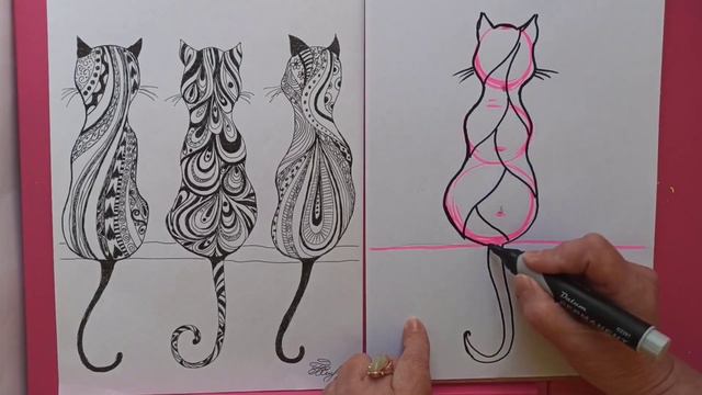 how to draw a cat. как нарисовать 🐈 КОТА. doodling. 如何畫貓 смотреть онлайн