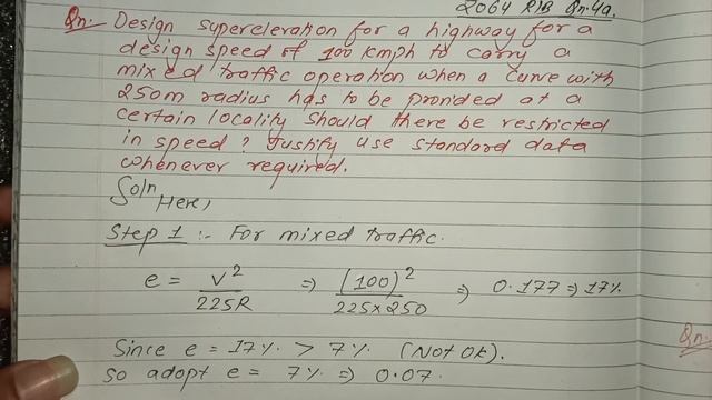 Unit:3 | Geometric Design | Unit:3 | Superelevation numerical | CTEVT | BE Civil | Prashant YT | смотреть онлайн