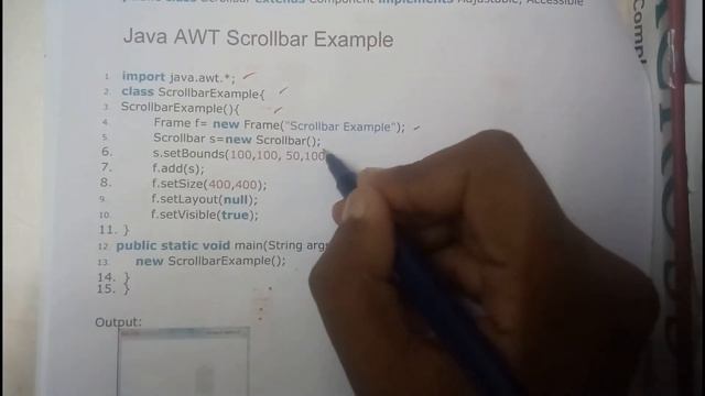 13 java AWT scrollbar смотреть онлайн