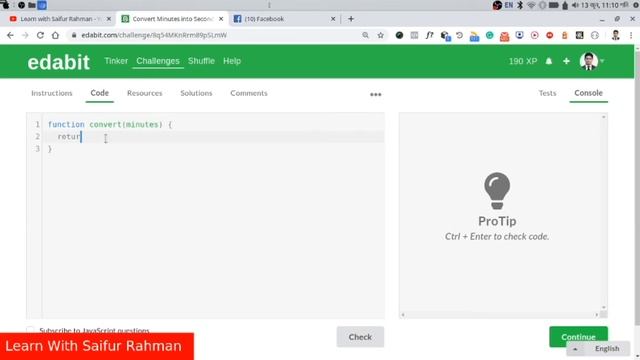 Convert Minutes into Seconds - JavaScript Problem Solving (Very Easy) смотреть онлайн