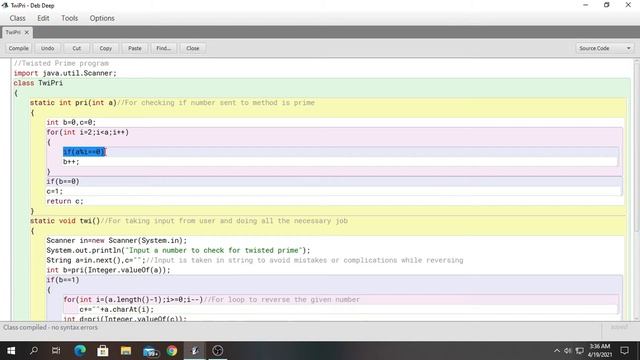 Twisted prime number program in JAVA| Emirp number program смотреть онлайн