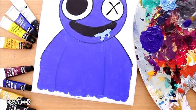 How to Draw and Paint BLUE (Rainbow Friends) using Acrylic Paint смотреть онлайн