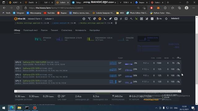 TON Coin. Майнинг на 1070 и 1660 Super. HiveOS