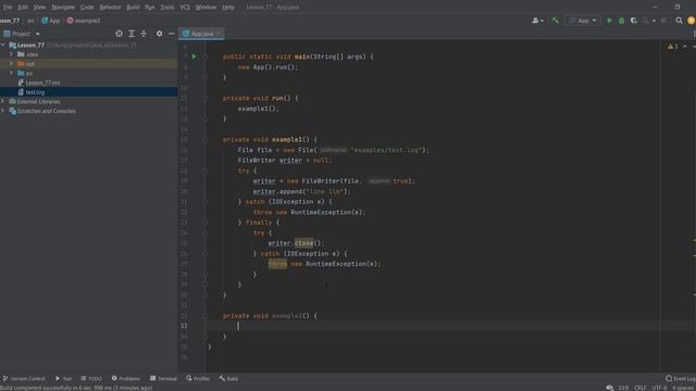JAVA DeveloperAcademy JAVA_SE_47 try-with-resources смотреть онлайн