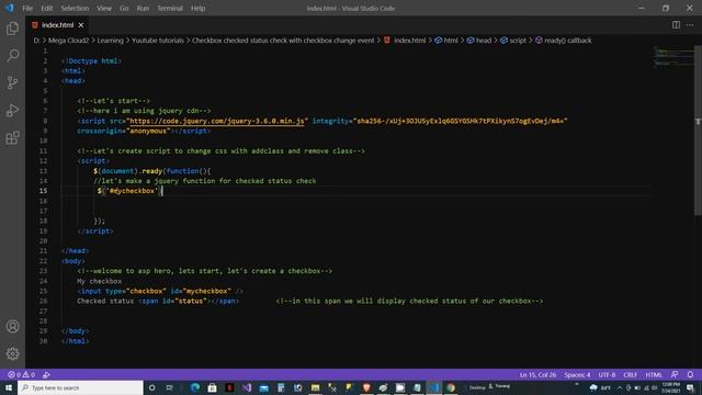 Checkbox checked status in Jquery and html | ASP Hero смотреть онлайн