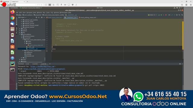 Como Solucionar Errores por un Merge en Git con Odoo смотреть онлайн