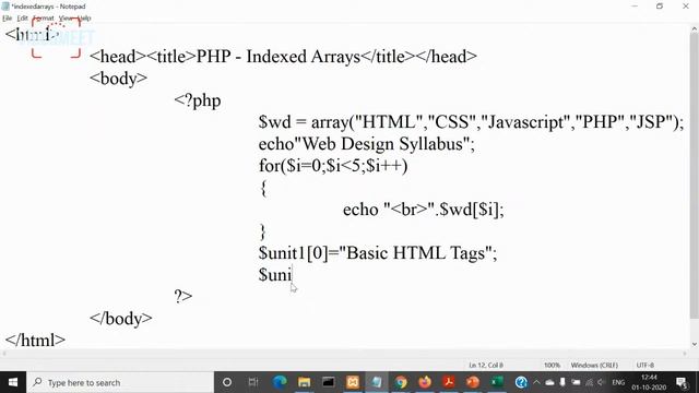 Web Design: PHP Arrays смотреть онлайн