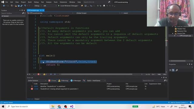 Learn C++ Part - 7 || Function Default Arguments || By Vikash Shakya смотреть онлайн