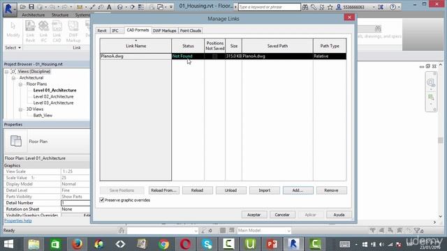 improrting DWG autocad file in revit смотреть онлайн