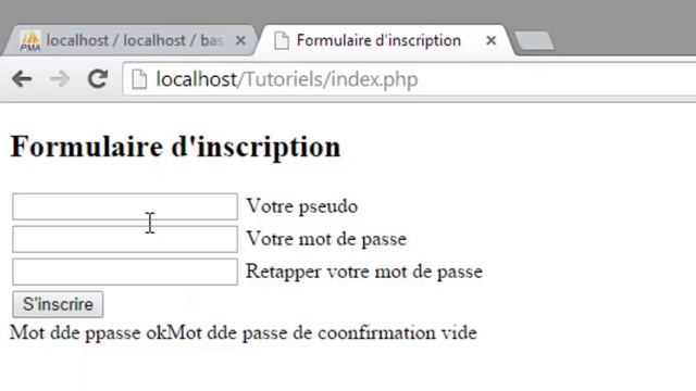 PHP MySQL : Formulaire D'Inscription