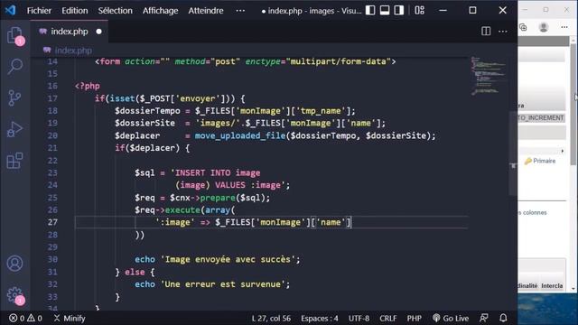 Formation PHP 8 : Comment insérer l'image dans la table - Vidéo Tuto смотреть онлайн
