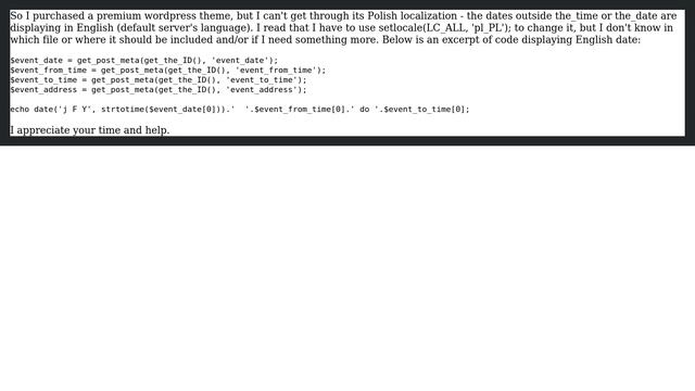 Wordpress: setlocale for date смотреть онлайн