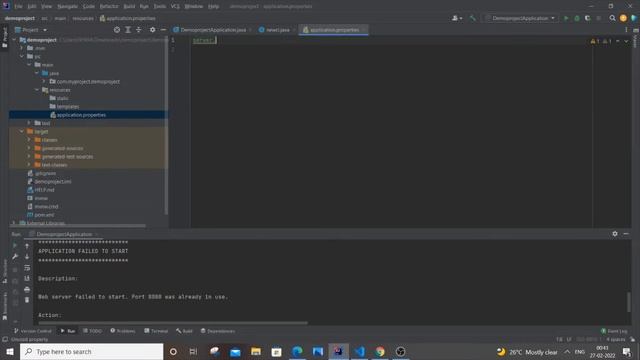 Web server failed to start. Port 8080 was already in use. spring boot SOLVED смотреть онлайн
