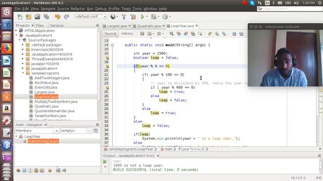 Java Program to Check a Leap Year смотреть онлайн