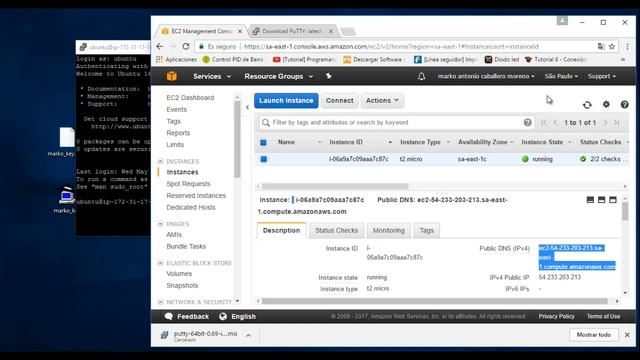 INGRESAR POR SSH PUTTY a INSTANCIA en AWS #3 смотреть онлайн