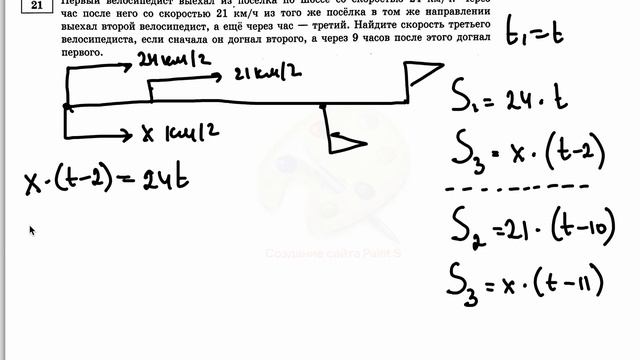 Решение задания №21 варианта 2 из ОГЭ по математике Ященко 36 вариантов ФИПИ 2023 Ответы ГДЗ смотреть онлайн