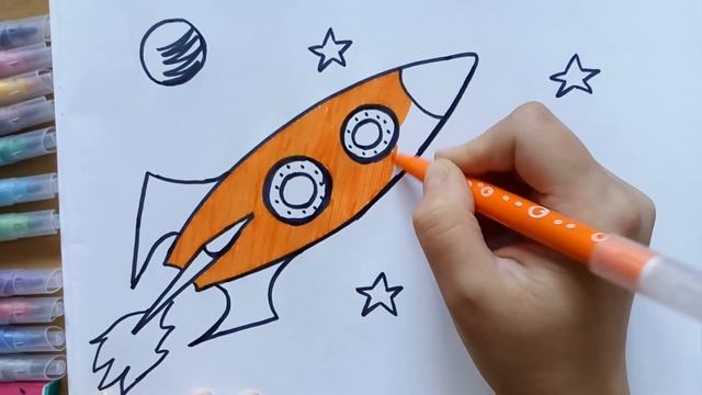 Как нарисовать ракету в космосе смотреть онлайн