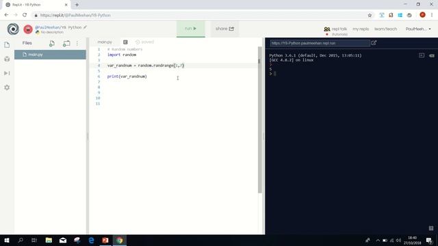 Python 5 1 Random number generation and while loops dice roll смотреть онлайн