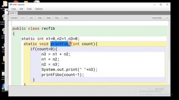 Recursion in java | fibonacci series using recursion