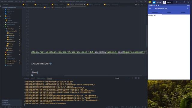 REACT NATIVE WALLPAPER APP TUTORIAL 2020 | PART 5 | Community Tab смотреть онлайн