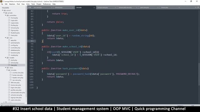 #32 Insert school data | Student management system in PHP | OOP MVC | Quick programming tutorial смотреть онлайн