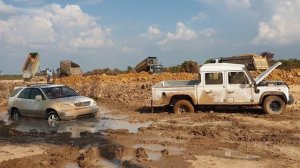 Extremely!! Lexus RX300 Off Road VS ឡានបែនចាក់ដី - Recovery By JEEB & Bulldozer