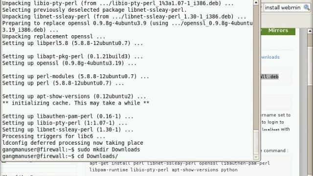 Installing webmin on Ubuntu 8.04 смотреть онлайн