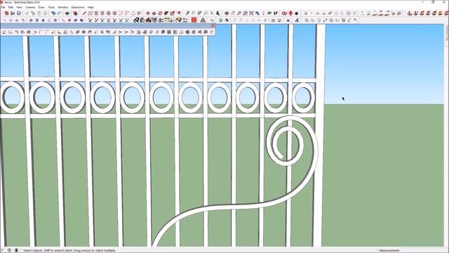 How to draw modern steel gate in sketchup смотреть онлайн