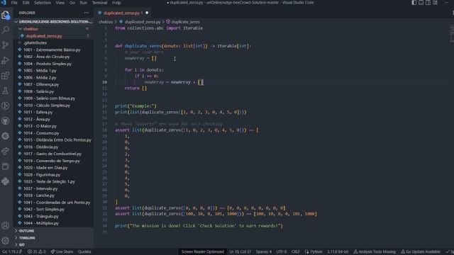 Duplicate Zeros - py.Checkio Elementary challeng Python смотреть онлайн