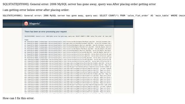 Magento: Error SQLSTATE[HY000] on placing order смотреть онлайн
