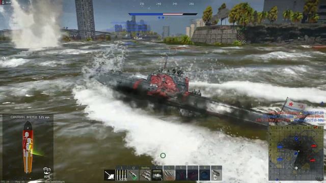 War Thunder Морской бой. Одним катером контроль точек. Карта интересная, необычная, затонувший горо смотреть онлайн