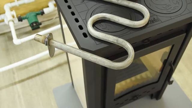 Печь-камин "Бавария" с плитой и теплообменником от ЭкоКамин смотреть онлайн