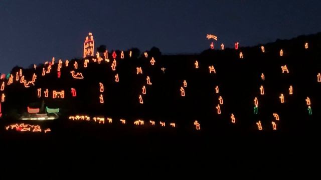 The world largest luminous nativity scene. Manarola - Cinque Terre, La Spezia, Italy. смотреть онлайн