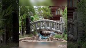 Мостик через пруд(ручей) из артбетона