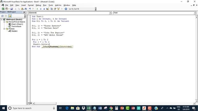 Two dimensional array in Excel VBA смотреть онлайн