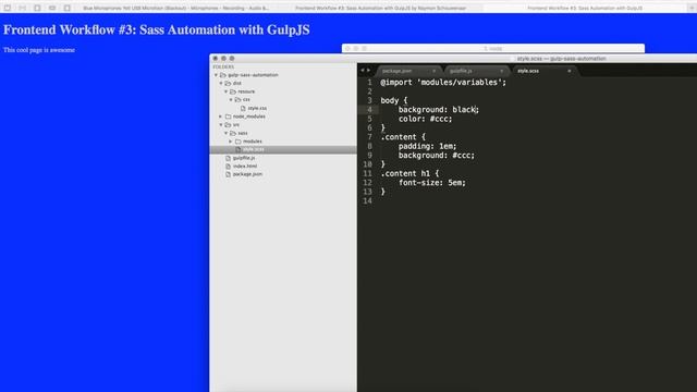 Frontend Workflow #3: Sass Automation with GulpJS (2016) смотреть онлайн