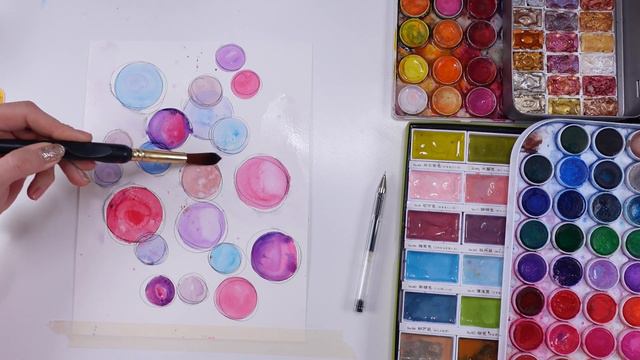 How to START a blank WATERCOLOR page - Circles made easy ! @skrimwatercolors смотреть онлайн