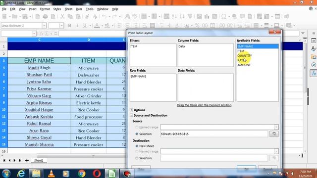 pivot table for beginners in Libreoffice calc in Hindi || Libreoffice calc смотреть онлайн