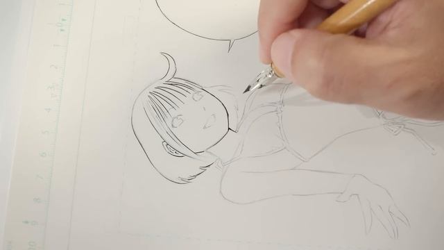 Draw MANGA : PC下絵　アナログペン入れ　PC仕上げで原稿を描く смотреть онлайн