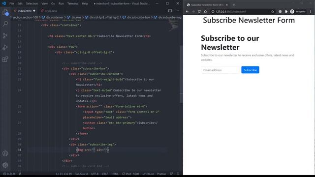 Subscribe Form UI Design | HTML SASS Bootstrap 4 | Speed Coding смотреть онлайн