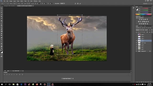 Speed Art 5 |big deer - photoshop manipulation tutorial смотреть онлайн