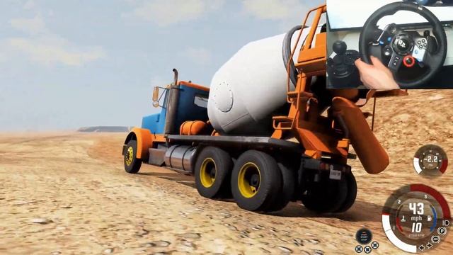 BeamNG Drive - Concrete Truck on the Long Desert Road смотреть онлайн