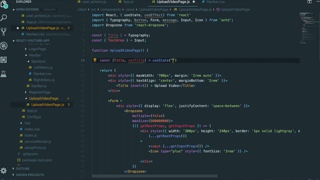 YOUTUBE Clone #3 Upload Video Form ( React Project, MERN stack ) смотреть онлайн