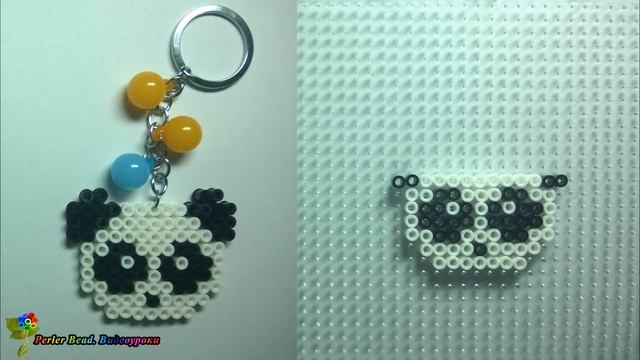 БРЕЛОК ПАНДА из термомозаики Perler/Hama Beads. Урок 29 | Perler Beads KEYCHAIN PANDA Tutorial смотреть онлайн
