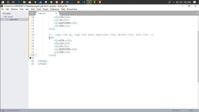 Sublime Text 3 : Manage Indentation, Swap, Duplicate, Delete and Join Lines | Sublime [#09] смотреть онлайн
