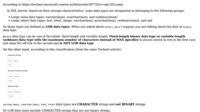 Databases: What is the difference between LOB and binary data in SQL Server? смотреть онлайн