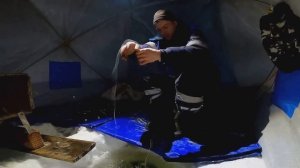 Вот это жор. НАЛИМ НА СТУК в новом 2023 году. ПЕРВАЯ РЫБАЛКА. #зима #туруханск #рыбалка 2023